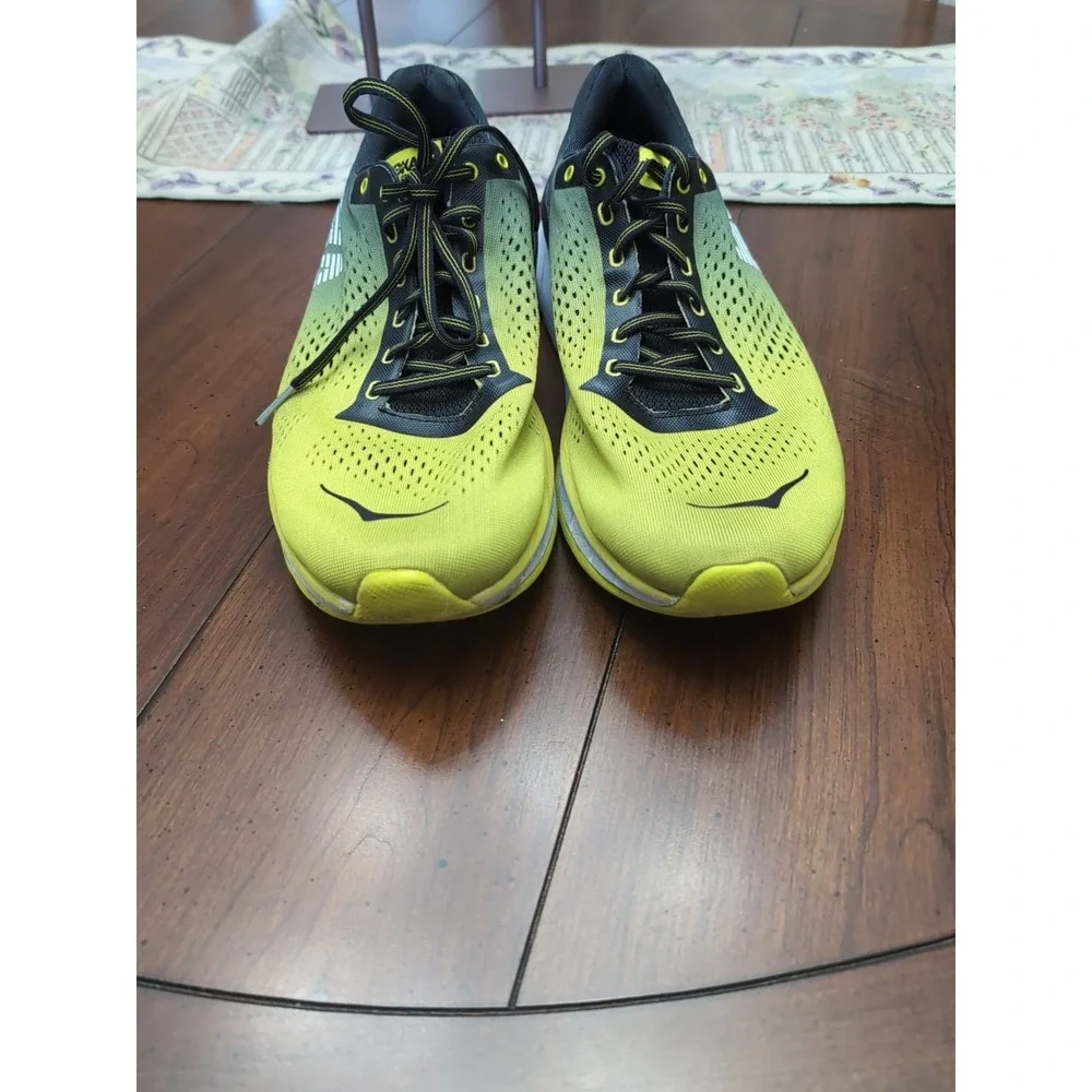 Hoka One One Cavu Mens‎ Sneakers Yellow Size 11 Navy Running Athletic